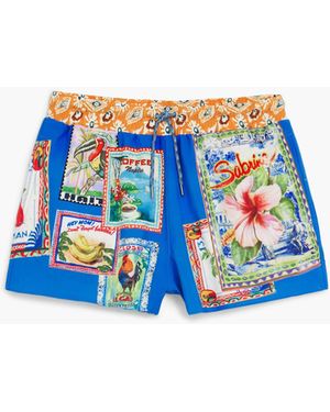 Desigual Postkarten-Badeanzug, Baumwolle, Blau