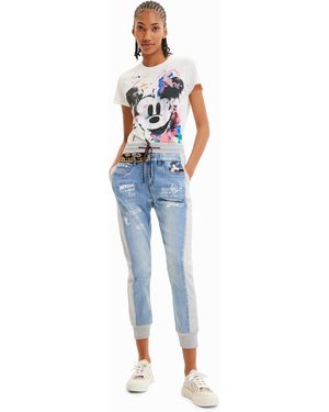 Desigual Vaqueros Jogger Mickey Mouse - Azul