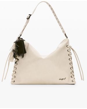 Desigual Medium Faux Leather Bag, Polyurethane - Natural