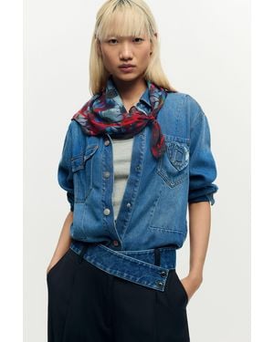 Desigual Scarf Hearts Daisies - Red