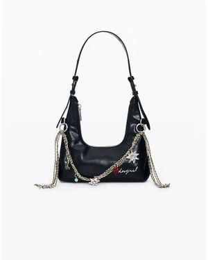 Desigual Mini Charm Bag, Polyurethane - Black