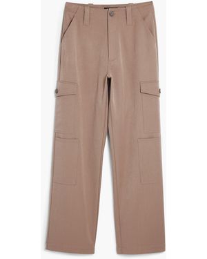 Desigual Utility Straight Trousers, Viscose - Natural