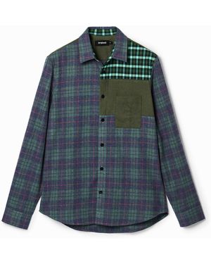 Desigual Plaid Flannel Shirt - Blue