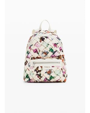 Desigual Small Floral Backpack - White