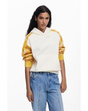 Desigual Jacquard Sleeve Sweatshirt - Blue