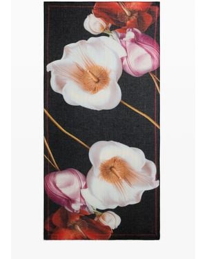 Desigual Printed Flower Scarf, Polyester - Black