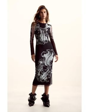 Desigual Dress Designed By M. Christian Lacroix, Polyester - Black
