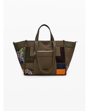Desigual Patchwork Shopper Bag - Green