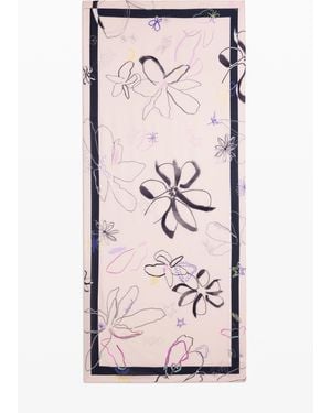 Desigual Printed Flower Scarf, Viscose - White