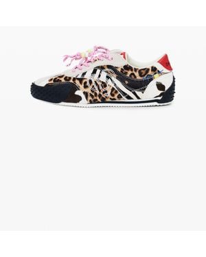 Desigual Patchwork Animal Print Trainers, Cow Leather - Black