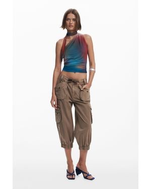 Desigual Cargo Capri Trousers - Black