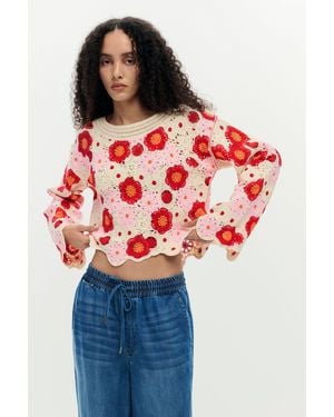 Desigual Crochet Top - Red