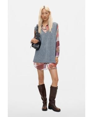 Desigual Combined Shirt Dress, Polyester - Blue