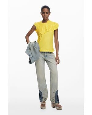 Desigual Blusa Bordados - Metálico