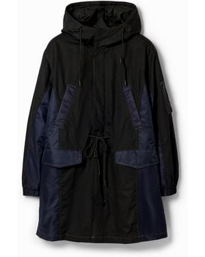 Desigual Parka Patchwork Kapuze - Schwarz