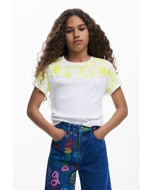 Desigual Short-Sleeve T-Shirt With Lettering - White