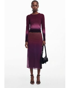 Desigual Gradient Flowy Skirt, Polyester - Purple
