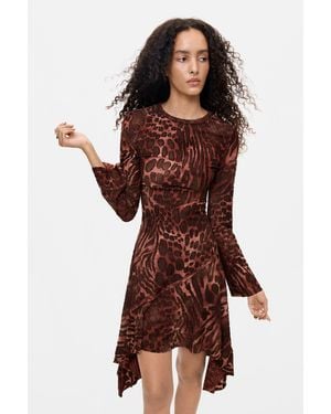 Desigual Flocked Short Dress - Black