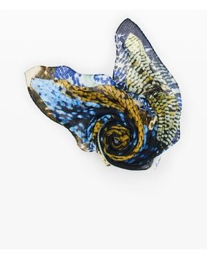 Desigual Printed Rectangular Scarf, Polyester - Blue