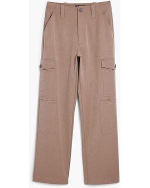 Desigual Utility Straight Trousers, Viscose - Natural