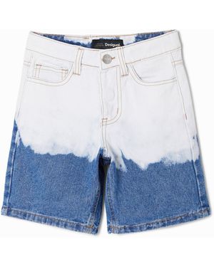 Desigual Faded Denim Bermuda Shorts - Blue