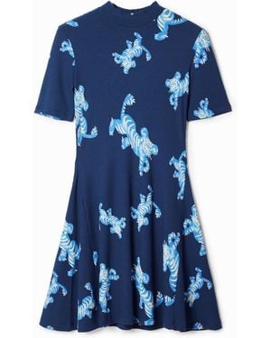 Desigual M. Christian Lacroix Short Tiger Dress, Viscose - Blue