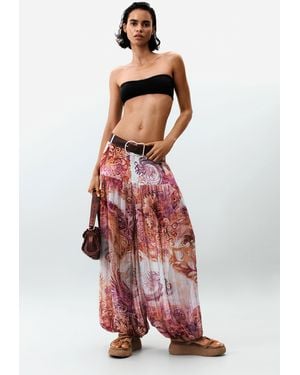 Desigual Printed Harem Trousers - Red