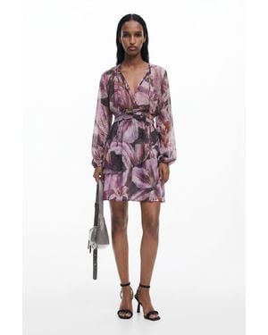 Desigual Flowy Orchid Dress, Polyester - Red