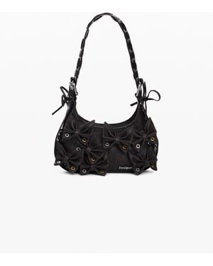 Desigual Small Bag With Butterfly Appliqués, Polyurethane - Black