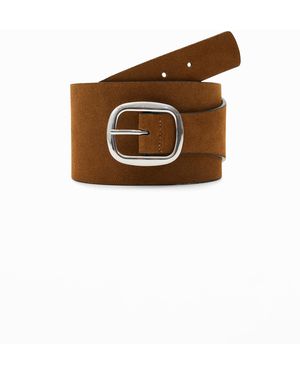 Desigual Split-Leather Belt, Bonded Leather - Brown