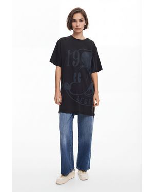 Desigual Short Dress With Short Sleeves Mickey, Cotton - Black