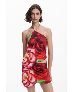 Desigual Tyler Mcgillivary Asymmetrical T-Shirt - Red
