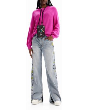 Desigual Cartera Grande Gotas - Rosa