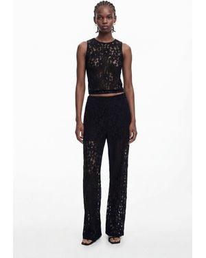 Desigual Lace Trousers, Polyester - Black