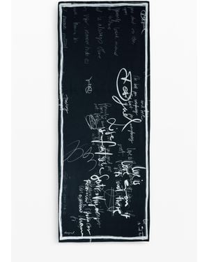 Desigual Foulard Lettering, Viscose - Black