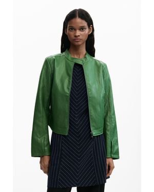 Desigual Jacket Faux Leather, Polyurethane - Green