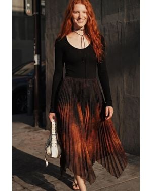 Desigual Fitted Midi Dress - Brown