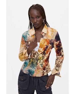 Desigual Printed Shirt, Cotton - Blue
