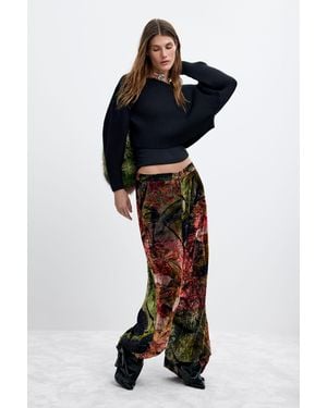 Desigual Long Velvet Pants M. C. Lacroix - Black
