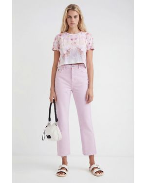 Desigual Straight Cropped Jeans, Cotton - Pink