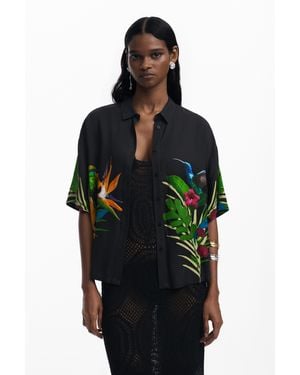 Desigual Hawaiian Shirt, Viscose - Black