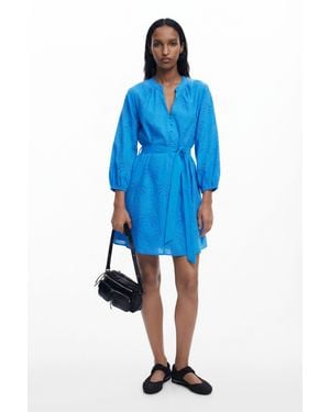 Desigual Palm Cut-Out Dress, Cotton - Blue