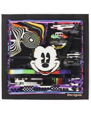 Desigual Mickey Mouse Square Scarf, Polyester - Black