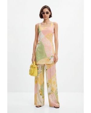 Desigual Short Floral Dress, Polyester - Metallic