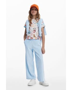 Desigual Short-Sleeve Cat T-Shirt - Blue