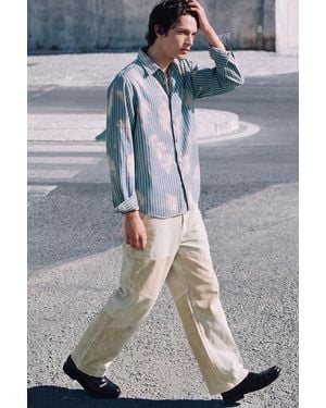 Desigual Tie-Dye Striped Shirt, Cotton - Blue