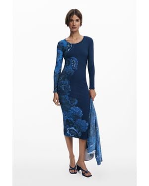 Desigual Fitted Mandala Dress - Blue