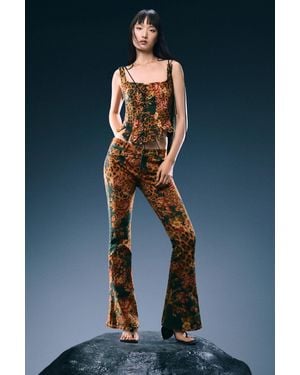 Desigual Animal Print Corset Top, Cotton - Blue