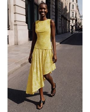 Desigual Asymmetric Printed Dress, Polyester - Yellow