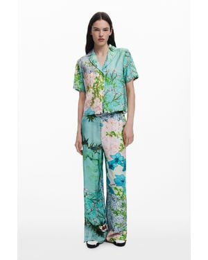 Desigual Floral Print Pants - Green